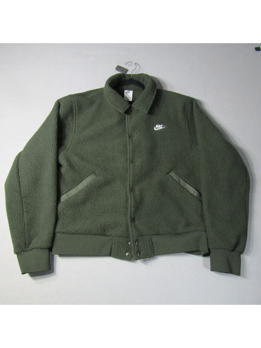 NWT Nike Club Therma-Fit Sherpa Coaches Jacket Men's S Olive Green